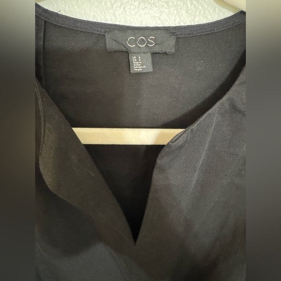 COS Midi Long Sleeve Wrap Dress in Black - Picture 3 of 5